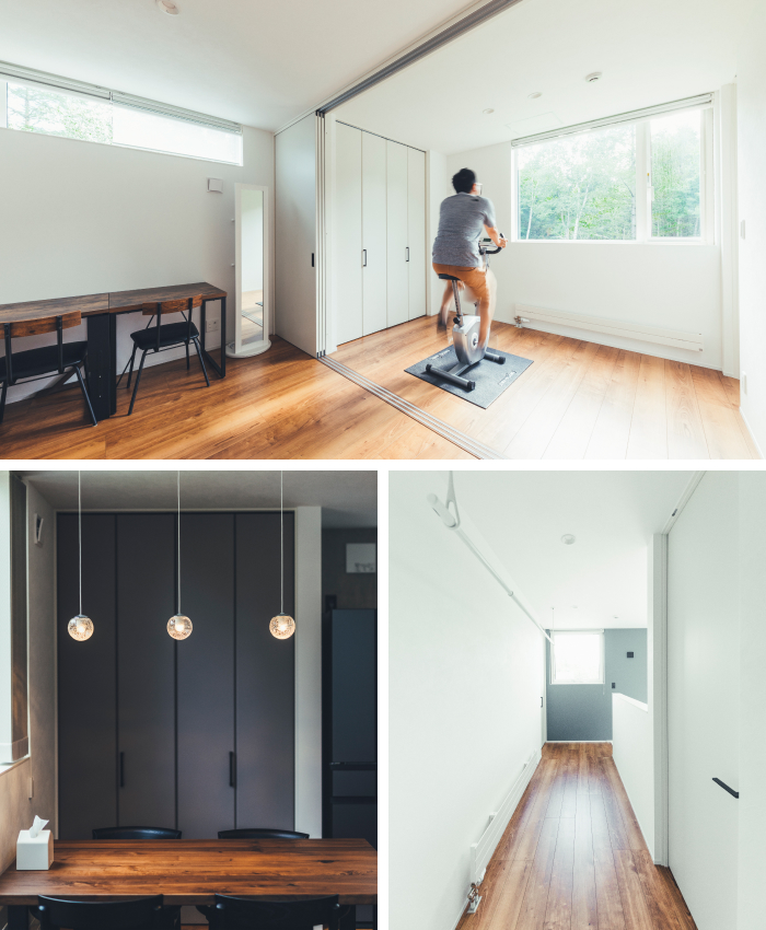 ダイニング 照明 廊下 趣味部屋 緑の景色 | インゾーネの家
